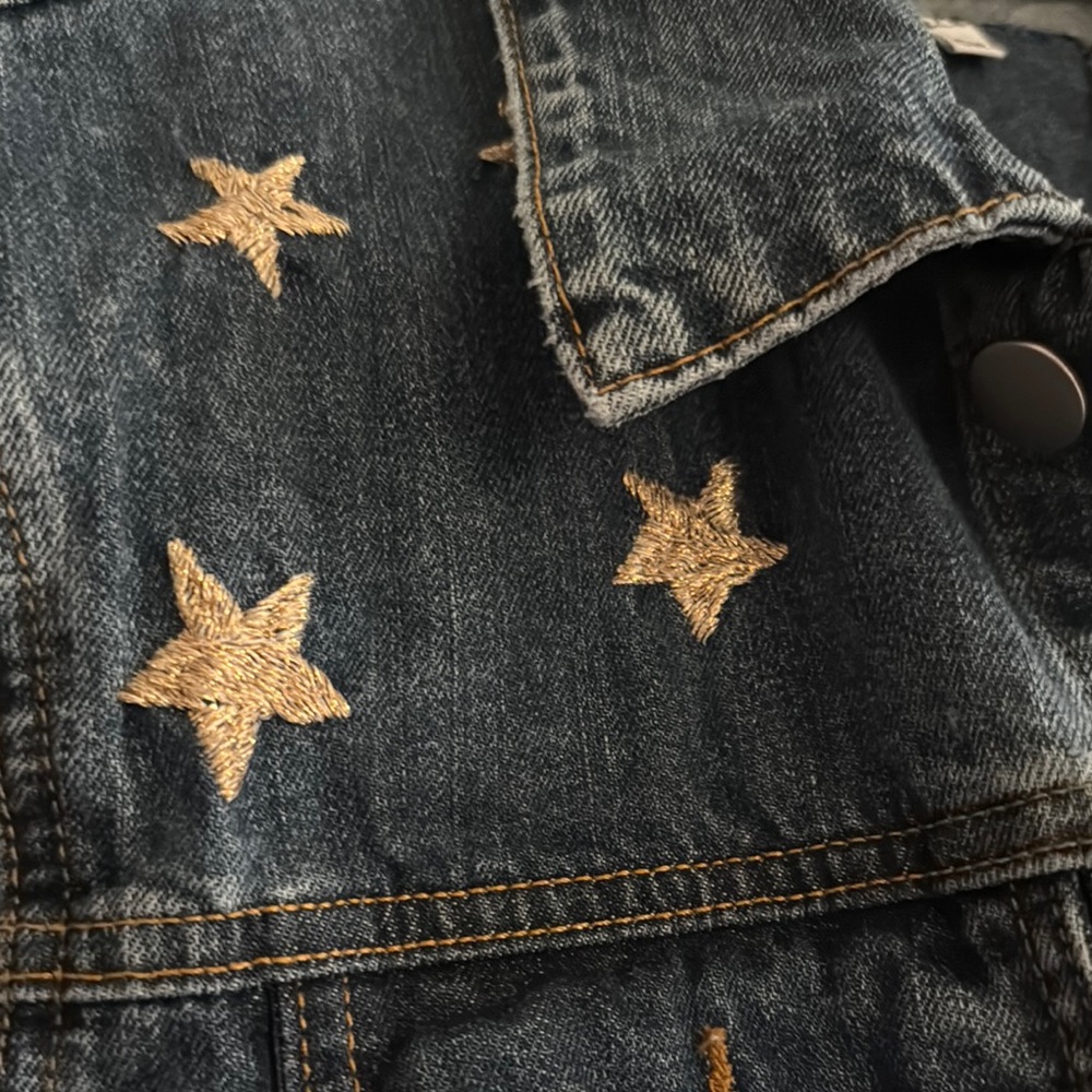 Embroidered Evil Eye Denim Jacket - Picture 3 of 6
